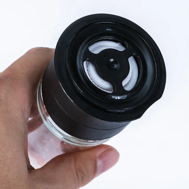 80ml100ml glass spice shaker bottle sea salt and pepper grinder with ceramic grinding core and frosted plastic grinding lid