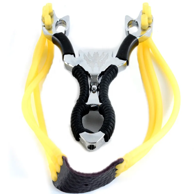 Powerful metal hunting slingshot outdoor shooting slingshot catapult with rubber band
