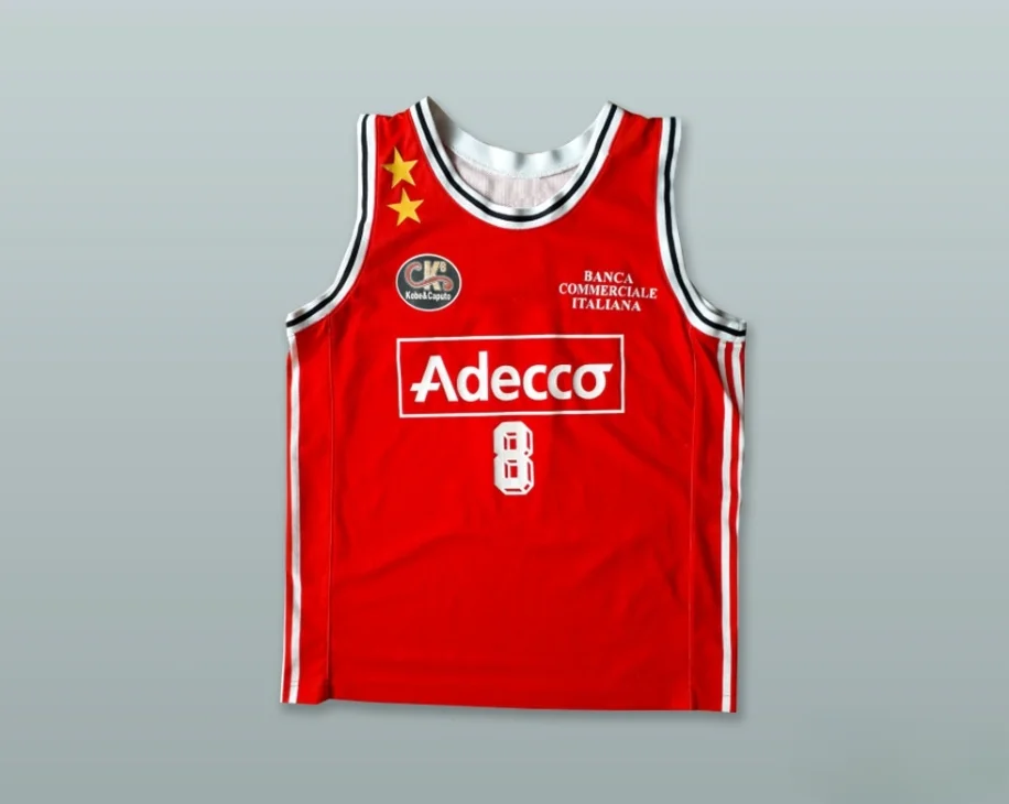 Бесплатная доставка под заказ любое имя номер KOBE BRYANT 8 OLIMPIA MILANO красный баскетбольный трикотажный топ с вышитым S-6XL