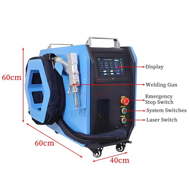 LYBGACNC 3 in 1 Fiber Laser Welder for Metal Mini Air-cooled Handheld Fiber Laser Welding Cleaning Cutting Soldering Machine
