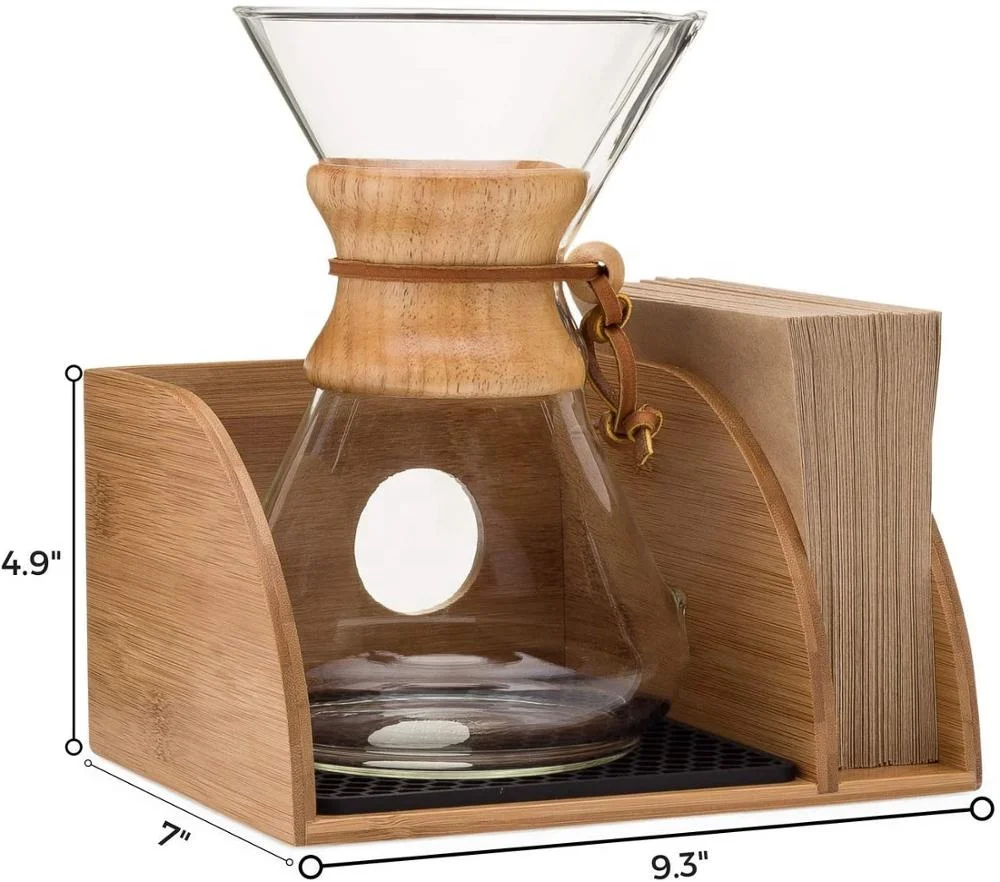  Бамбуковый органайзер для кофеварки Chemex и