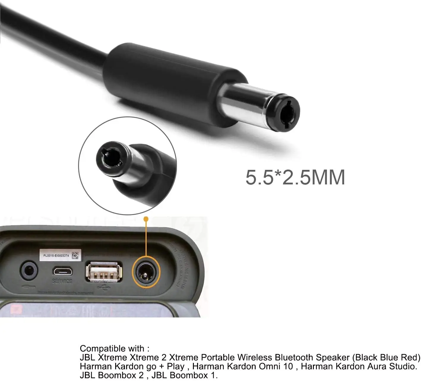 19V 3A AC Adapter Charger 57W Power Supply Cord For J B L Xtreme Charger NSA60ED-190300 ADS-60JIA-19-2 DT19V-3C-DC