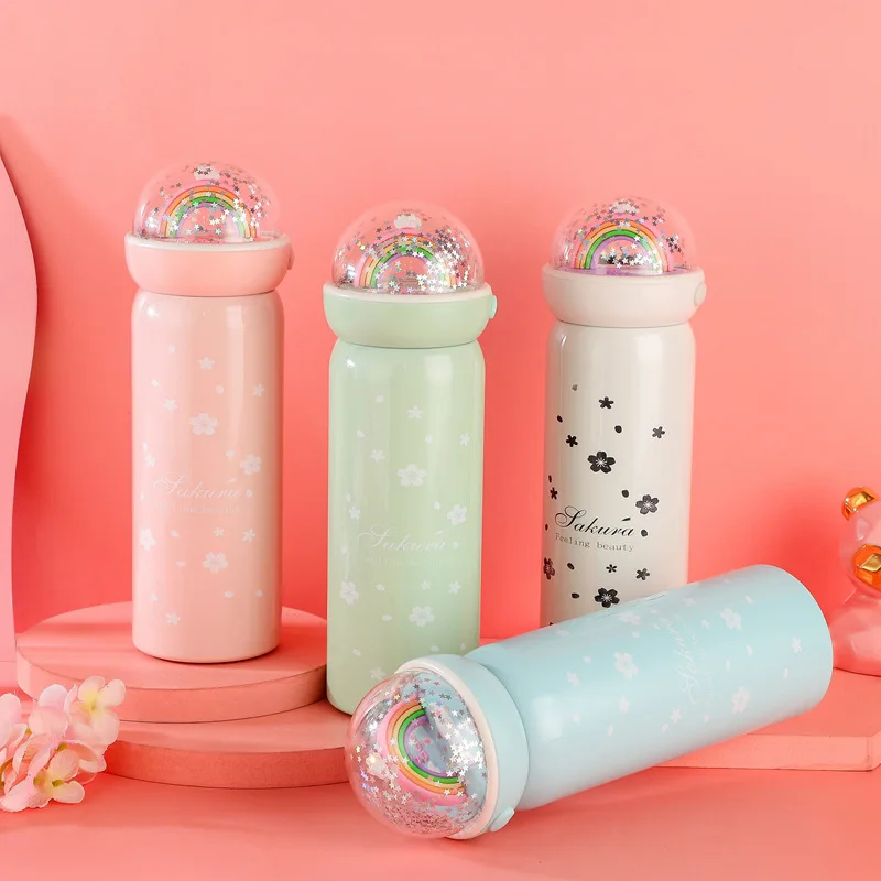 Fashionable Lovely Rainbow Thermos Bottle Vacuum Flasks Stainless Steel Thermos