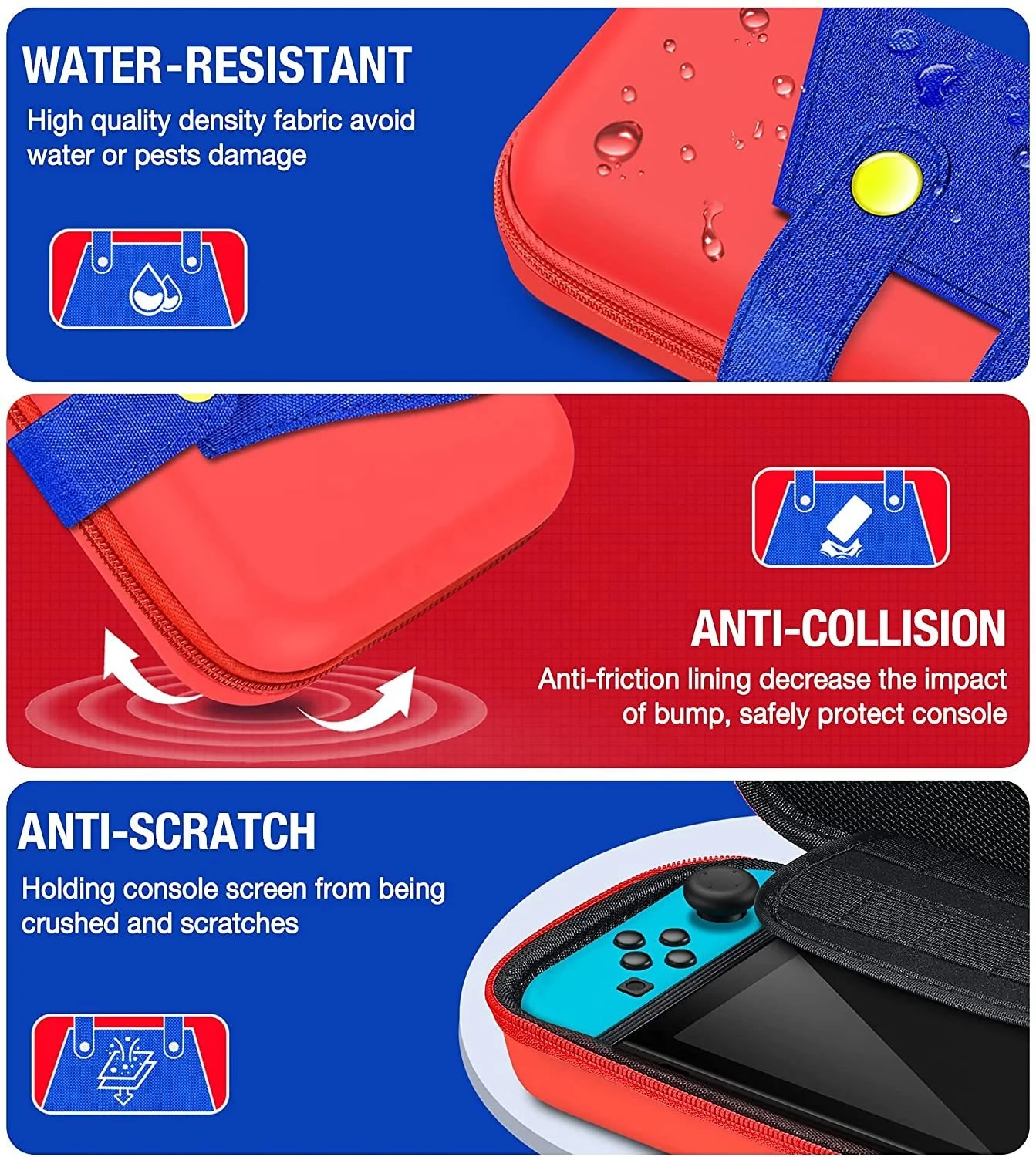 Hot selling Portable Travel Carry Case for Nintendo Switch/Switch OLED, Protective Hard Shell Switch Carry Case for Girls & Boys