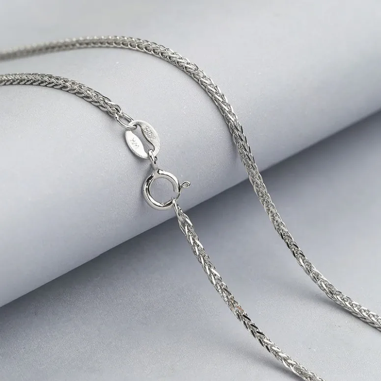 wholesale 0.8mm 1.0mm 1.3mm solid silver rope chain for man sterling silver rope chain for unisex