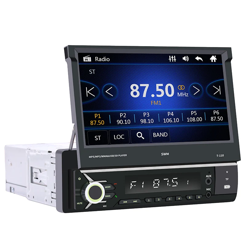 Touch Screen car stereo MP5 MP4 Player Support Rear image TF/FM/USB/AUX 7 inch 1 Din Car Radio