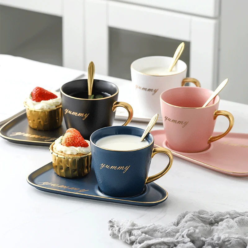 
Gold Edge Porcelain Coffee cup Black Tea Cup , ceramic coffee mugs Tea Mugs 