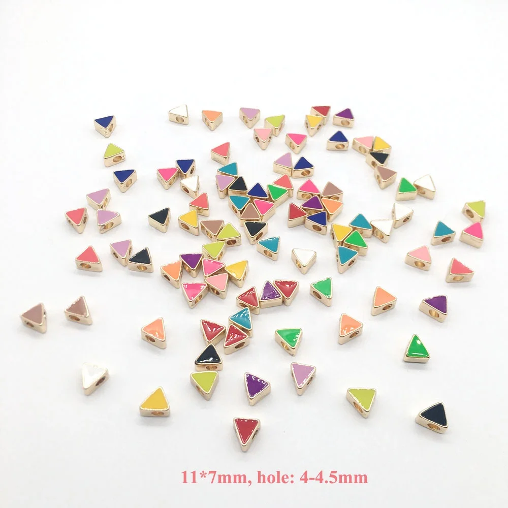 4mm big hole spacer flower butterfly bead charms for elastic hair band metal alloy enamel heart charm for bracelet making