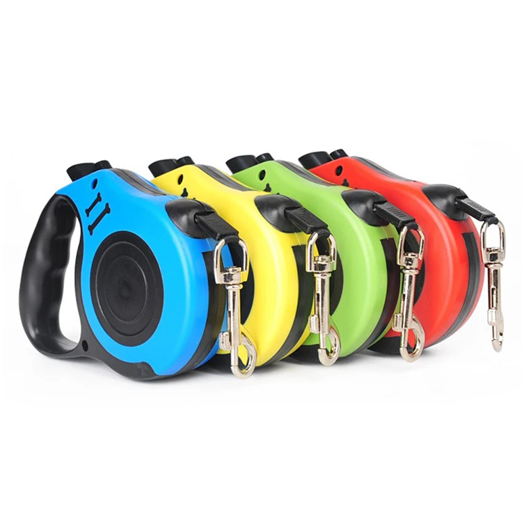 Dog Leash Rope Training Lead Harness Set Collar with  Dog Poop Waste Bag Box 3 Meters Automatic Retractable Pet Leashes