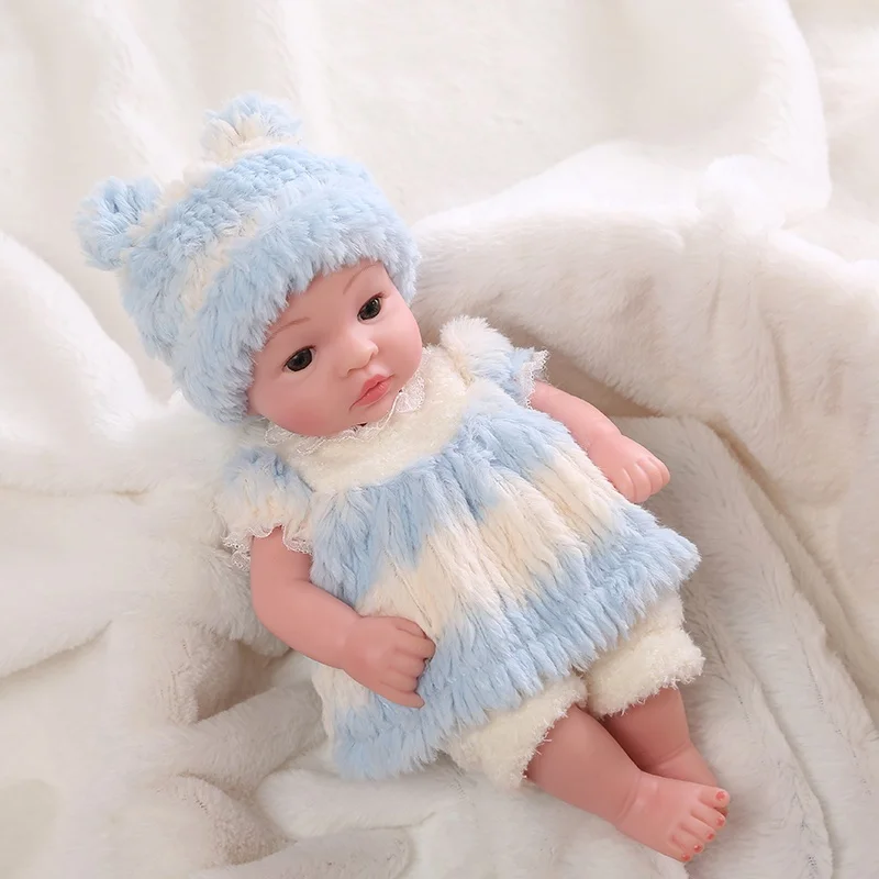 Mini Baby Dolls Princess Finished Lovely Girls Reborn Toddler Girl Hand-Painted Hair Cartoon Toy For Girls Gift