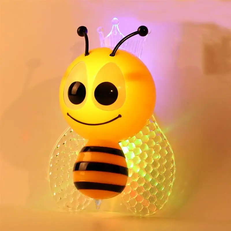 Bee Design Night Light Lamp Light-Controll Wall Nightlight for Baby and Toddlers with EU Plug