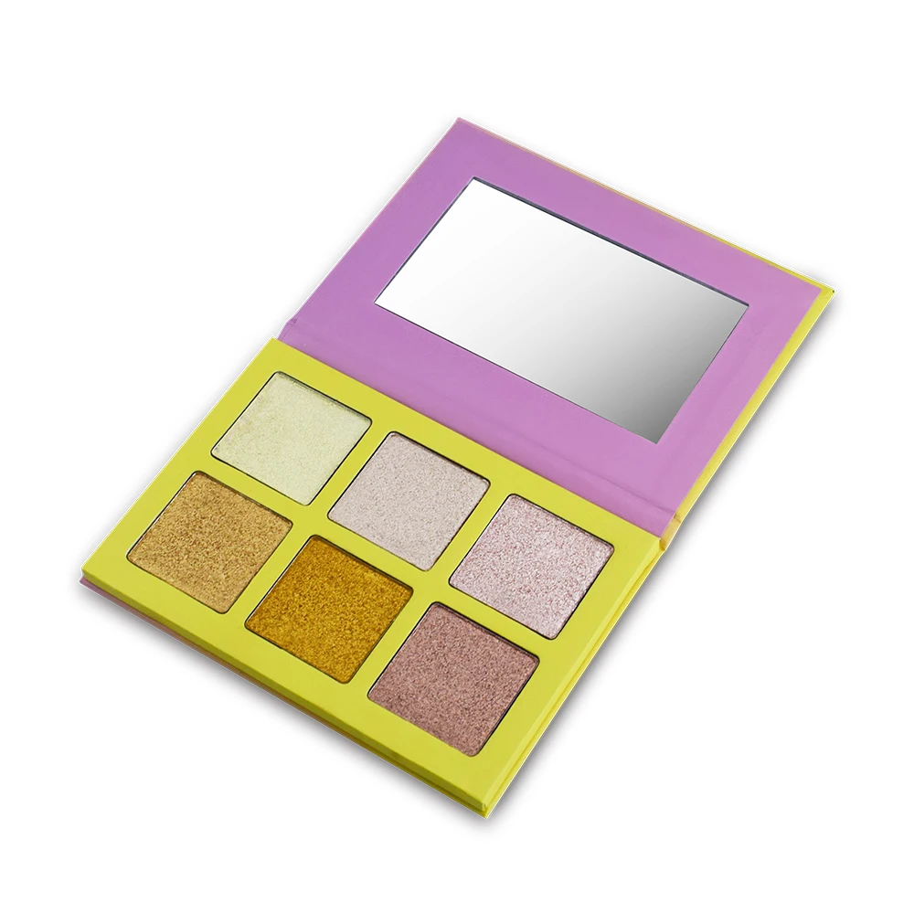 
Make Own Logo Pack Vegan Yellow Gold Color Custom Organic Face Pressed Dry Palette Cosmetics Highlighter Makeup Private Label 