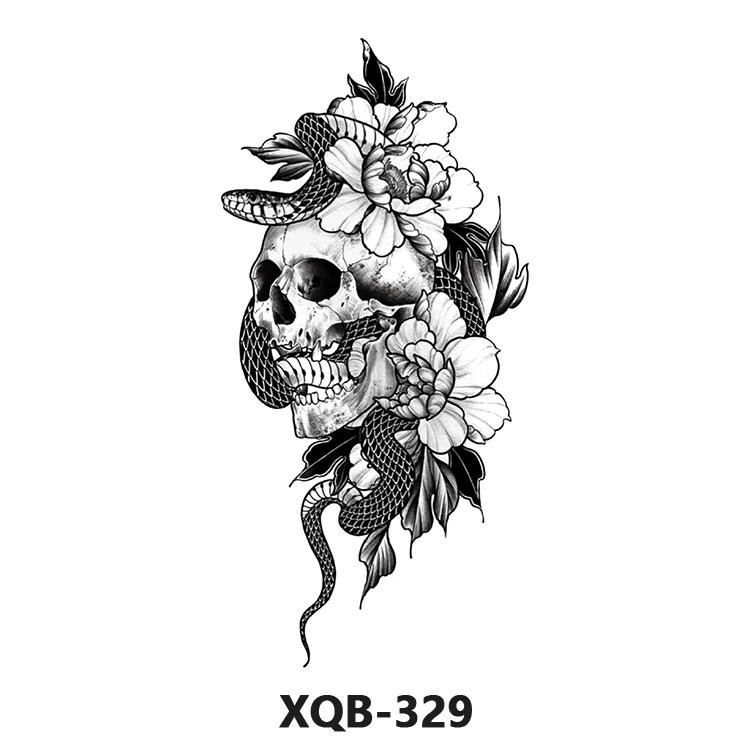 Custom Sexy Lower Back Skeleton Tatoo Sticker Skull Waterproof Men Temporary Tattoo