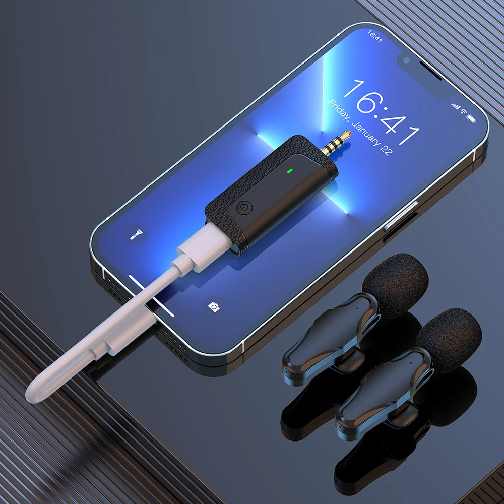 Mini Noise Reduction Recording Microphone 2.4G Wireless Lapel Microphone With BT5.2 And Compatible Function For Phone Computer