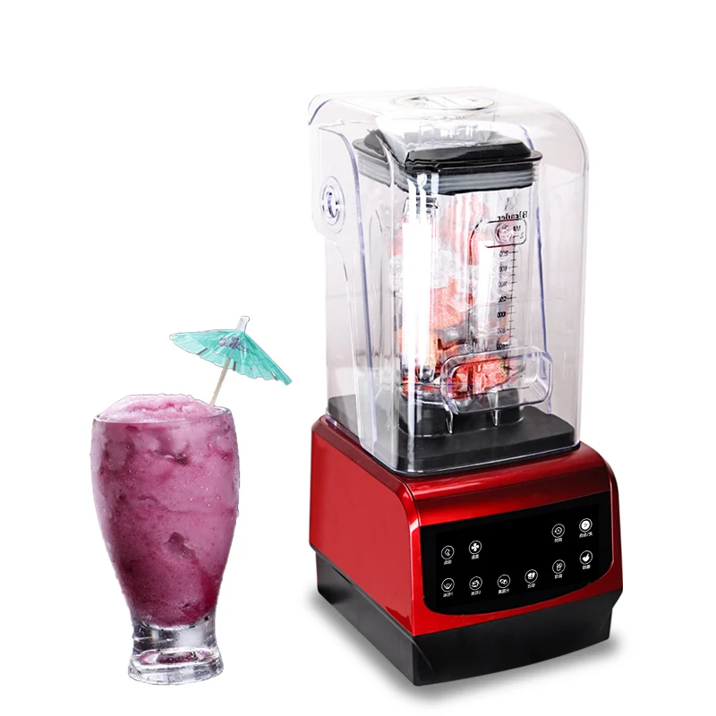 2200W  Commercial heavy duty Blender And Mixer Orange Fruit Juicer Smoothie blender machine With Sound Enclosure