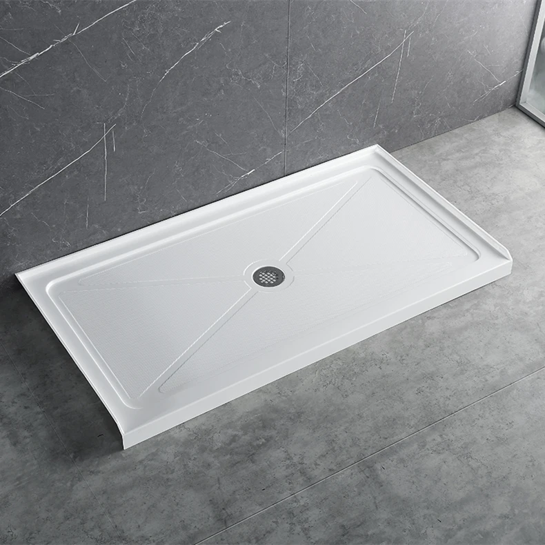 Factory Price White Black Grey Acrylic Shower Tray with Corner Drain Shower Base With Walls 1400 Shower Base
