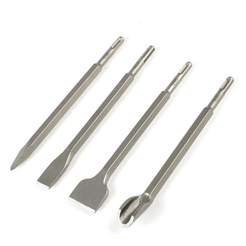 4PCS Hammer Chisel Set 14mm*250mm Hex ShankSDS Plus Electric