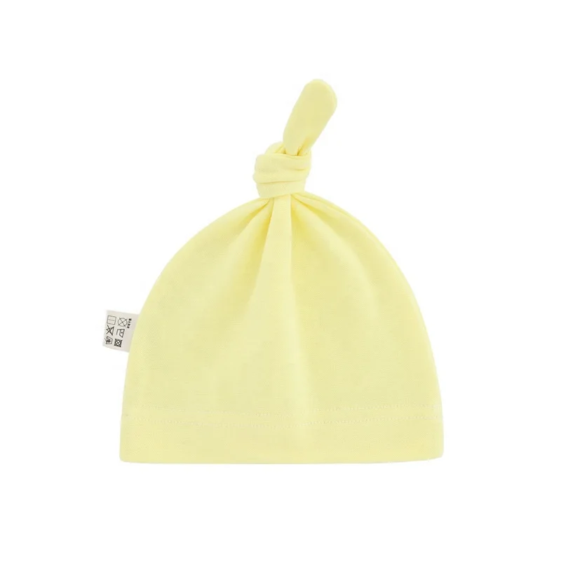 2022 Wholesale plain 95% Cotton 5% Spandex Newborn Baby Beanie New Born Baby Hat