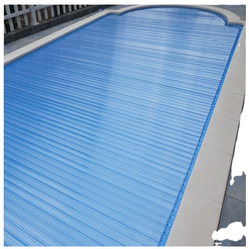 Rigid PC slat retractable 12V safety electric pool cover automatic swimming pool cover factory