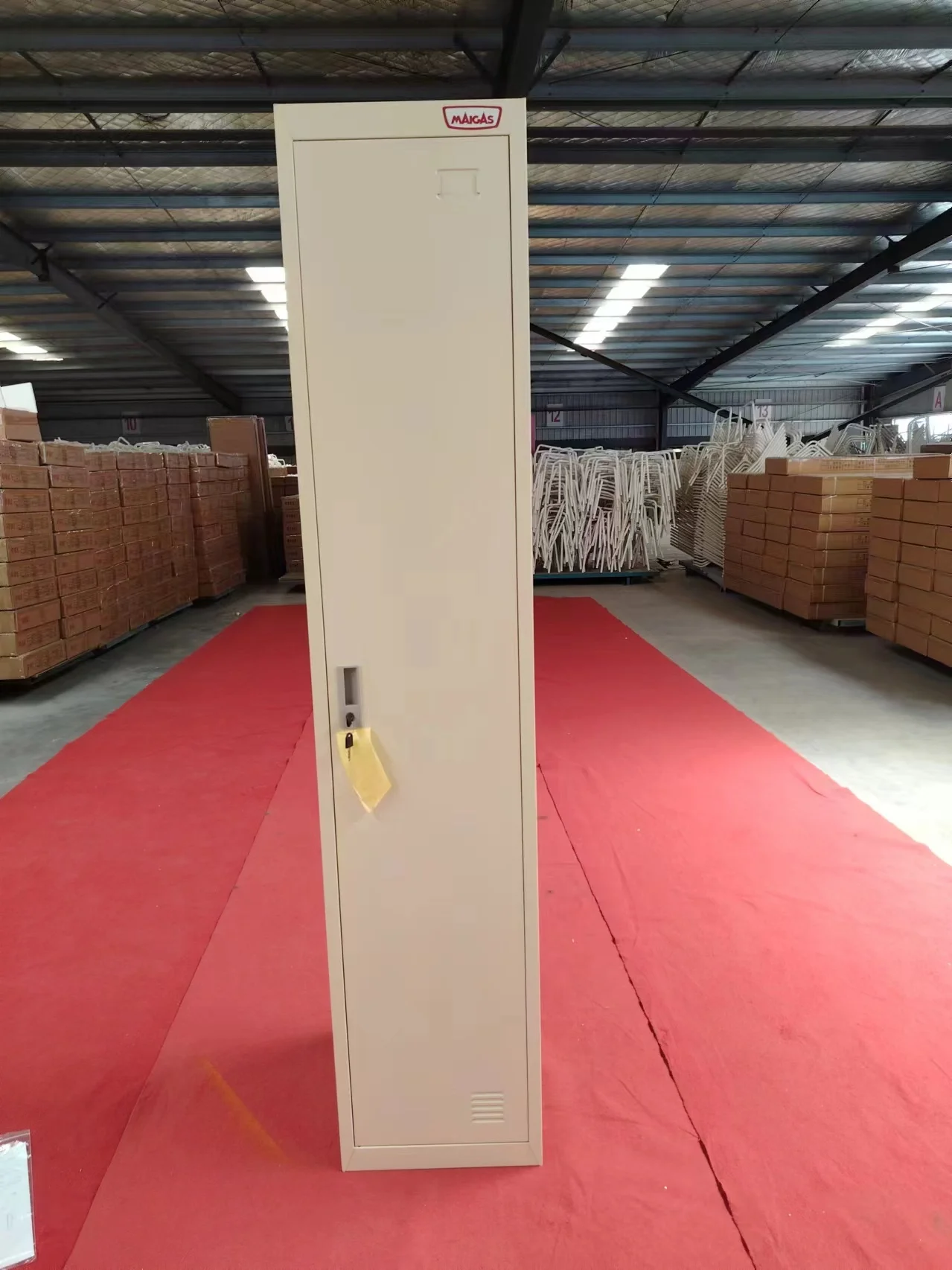 Single Door Steel Wardrobe Locker With Clothes Hanger Changing Room School Gym Metal Locker