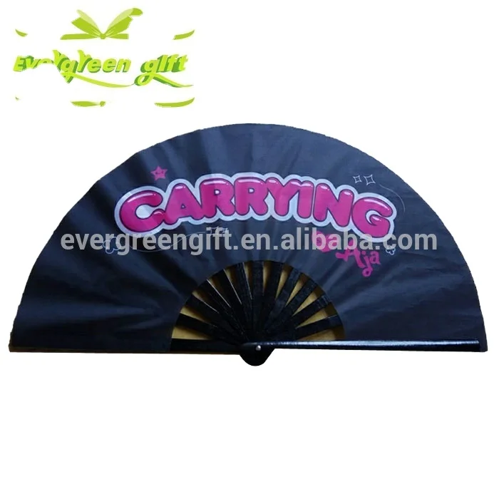 custom printed 13 inches large rave clack hand fan