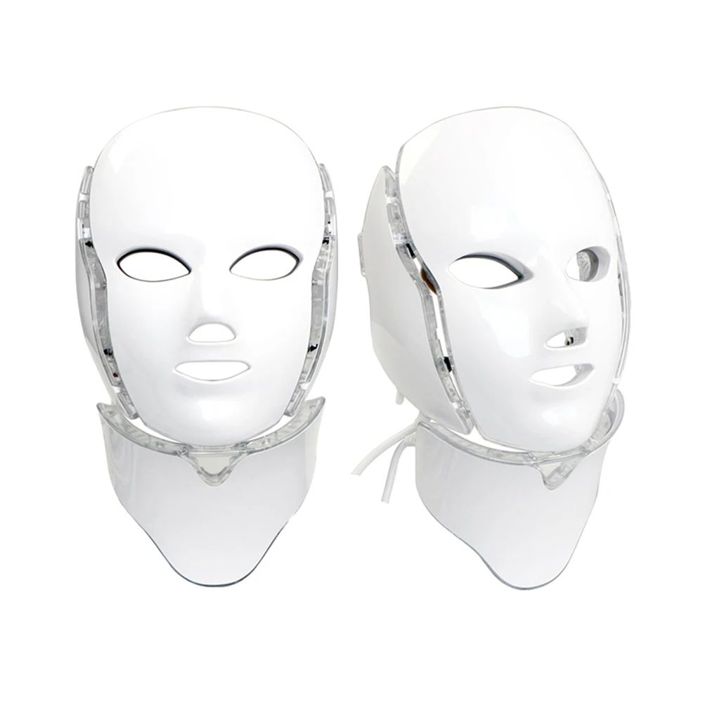 Cuidado De La Piel Belleza 7 Colores Con Cuello LED Photon PDT Maquina Terapia De Luz Facial Light Up LED Mascarilla Facial