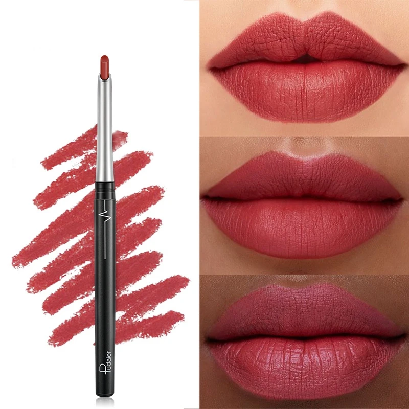 Stereo Matte 17 Color Lip Pencil Private Label Liner Automatic Non-Marking Eye Shadow Eyeliner Miss Tais Lip Pencilstick White