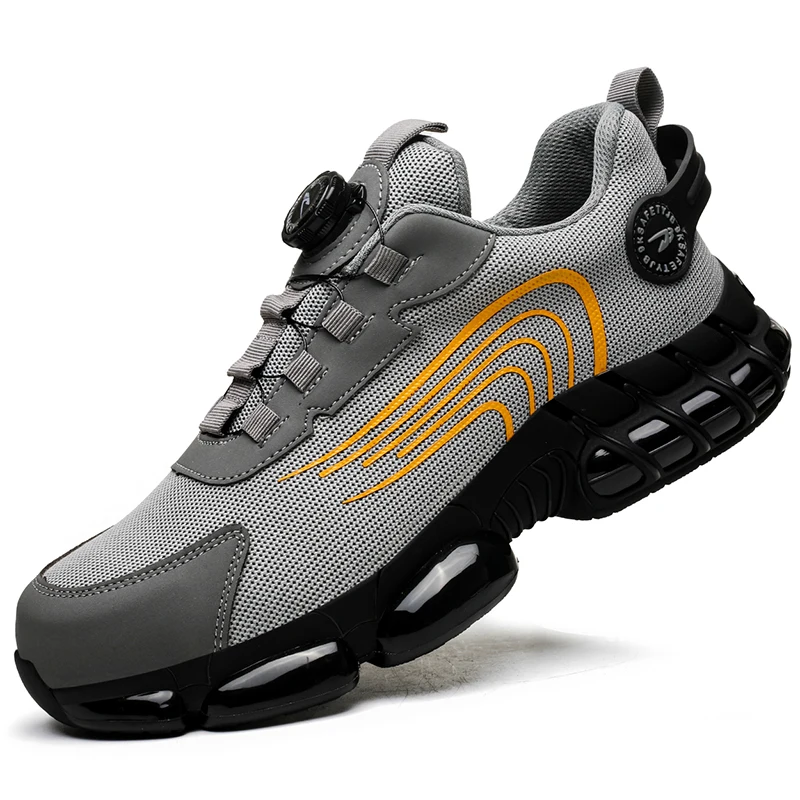 Customized anti puncture functional light weight sport safety work shoes steel toe sneakers safety shoes for men