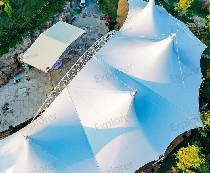 Pvdf Membrane Structure Tension Membrane Sunshade  Canopy
