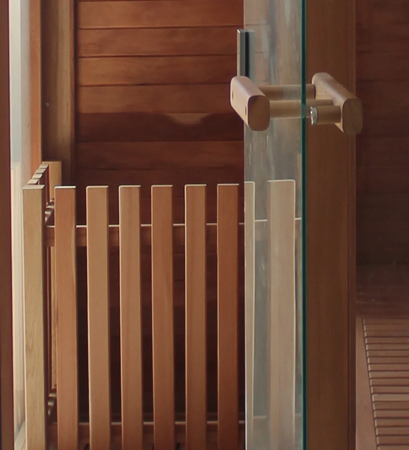 Person luxury shower steam wood outdoor sauna rooms