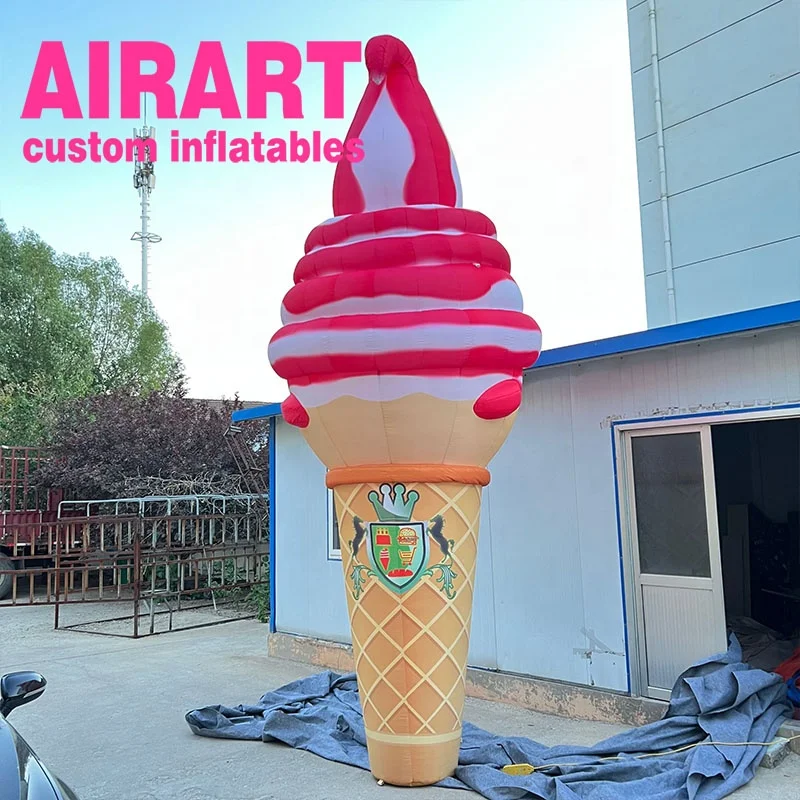 Food festival inflatable ice cream cone decoration,square park mall lawn bespoke inflatable ice cream balloon