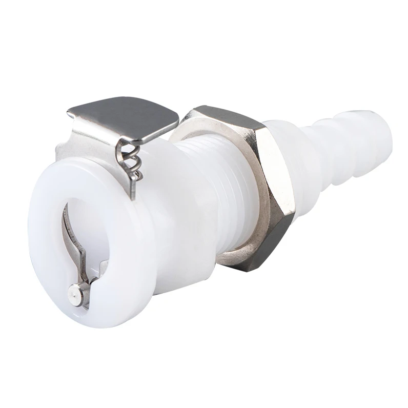 1/4 1/8 plastic Panel Mount In-line valved IPL yag laser handle fast cpc quick release water tube connector coupling for medical