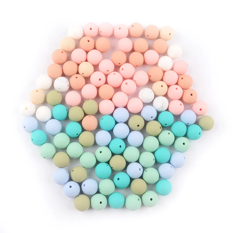 BPA Baby Chewable Silicone Beads 15mm for Necklace