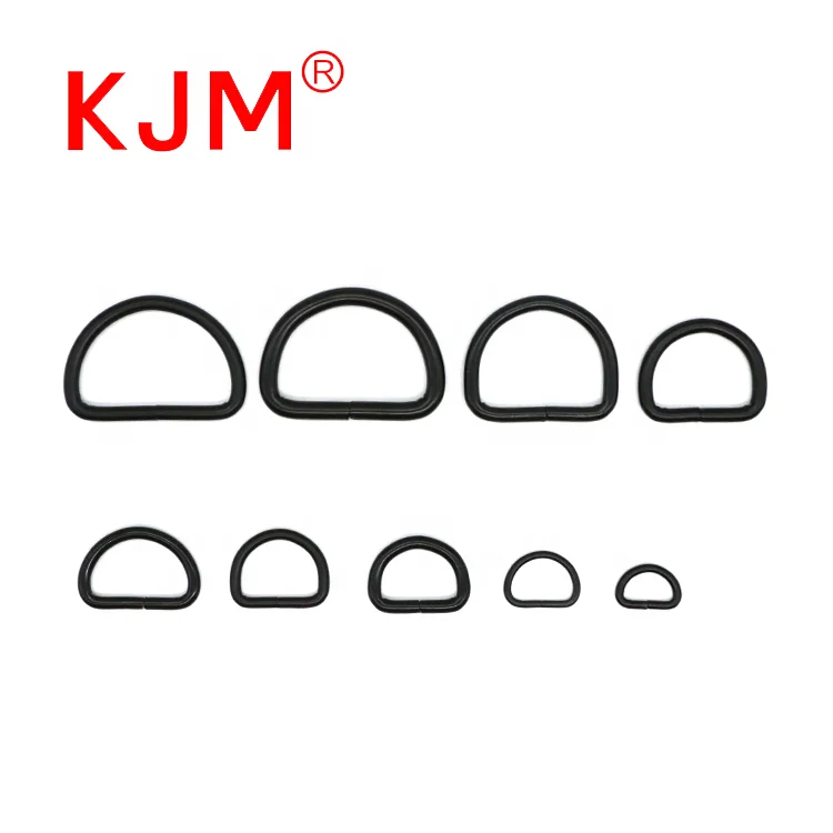 China Manufacturer Dog Collar Hardware Black Metal D Ring for Pet Collar or Handbag
