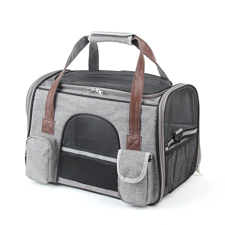 Eco-Friendly Breathable Pet Cages Carries Bag With Handle Foldable Airline Approved Pet Travel Bag 600D Oxford Cloth Pet Bag
