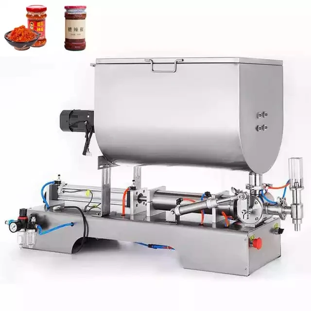 100-1000ml Garlic Sauce Chimichurri Marinara Cheese Ketchup Semi Automatic Chili Hot Tomato Sauce Filling Machine with Mixer