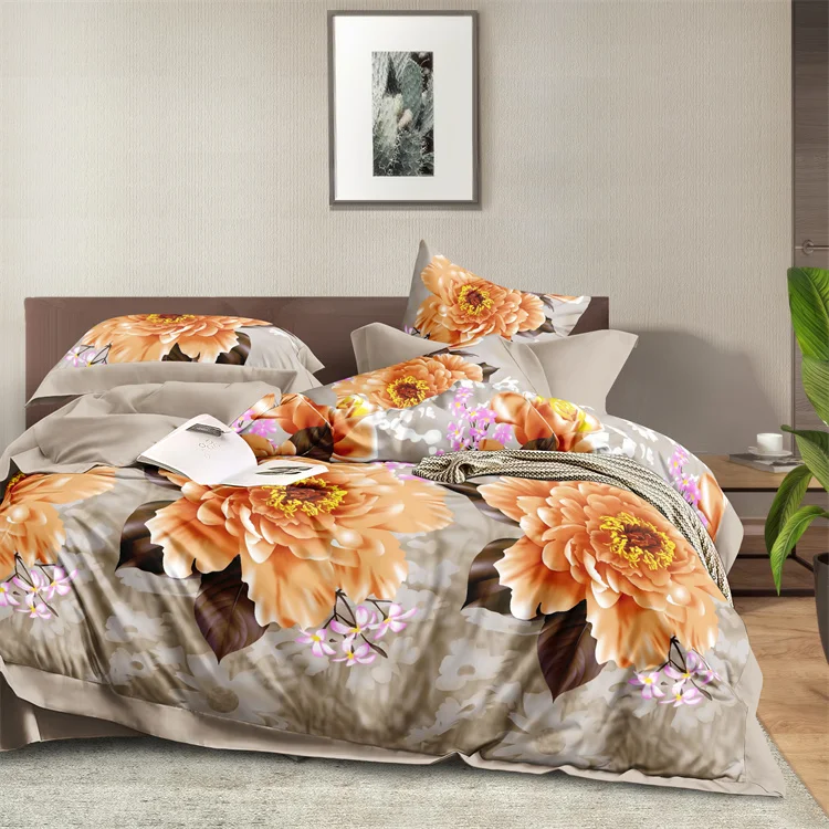 A wide variety of design Cheap polyester material 3D printed bed sheet 4pcs sets use for home