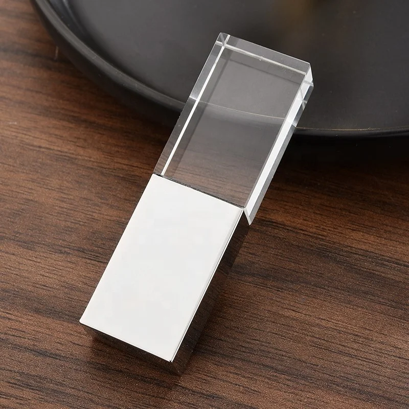  Custom 3D Laser Logo Cle USB 2.0 3.0 crystal usb flash drive 2gb 4gb 8gb 16gb 32gb 64gb 128gb 256gb with LED