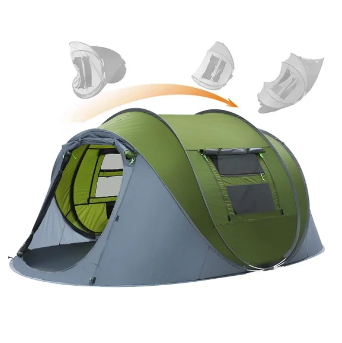 Quick Open Waterproof Pop Up Tent 3-4 Person Rain Proof Camping Single Layer Portable Fast Outdoor Automatic Tent