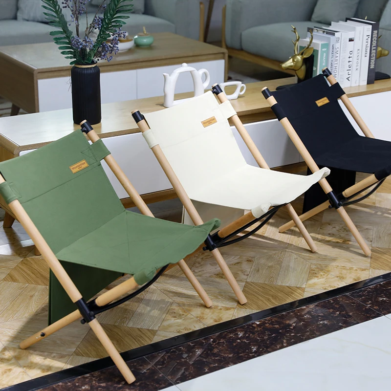 New Manufactory Wholesale Customized Outdoor Camping Portable Beach Wooding Camping Picnic Chairs Wooden Fishing Beach Chair