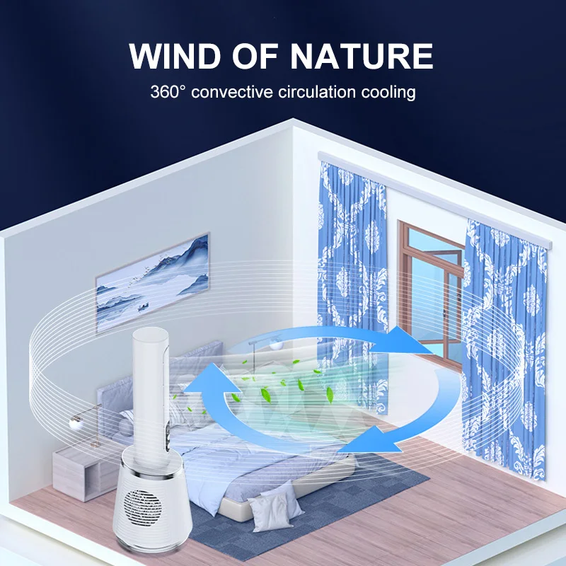 Popular home office Vertical Bladeless Air Purifier Fan Electric Fan Tower Stand Bladeless Fan