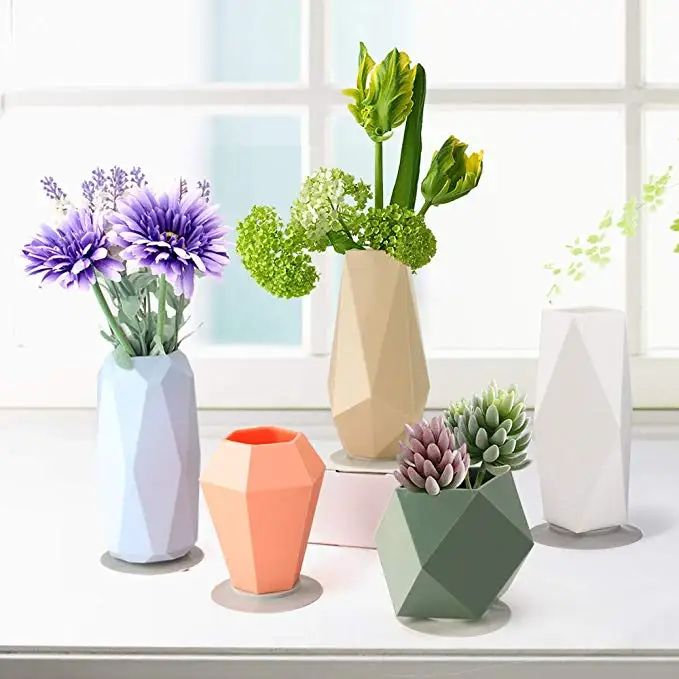 Silicone Vase Silicone Flower Vase Plant Flower Pot with Strong Suction Cup Flower Vase