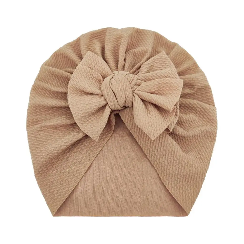 Knit Bows Turban Headwraps Newborn baby Bow Hat Solid Color High Stretch Elastic Turban Princess Hair Accessories