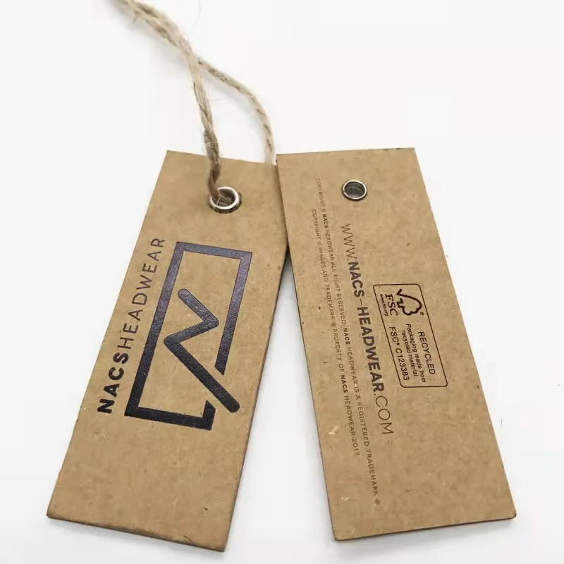 Garment Gift Wine Bottle Swing Tag Recyclable Circle Brown Craft Hangtag Custom Printed Kraft Paper Hang Tag For Jeans Bag