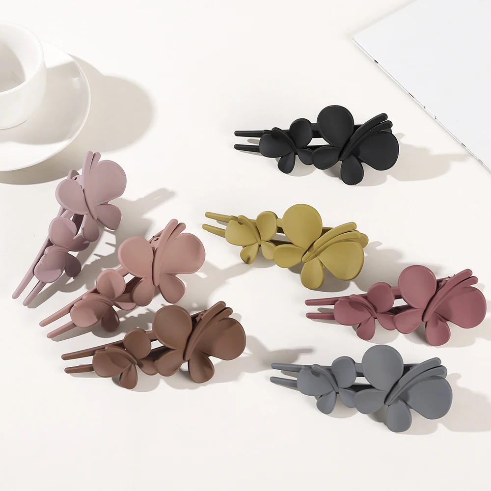 2023 Butterfly Hair Claw Clips Duckbill Hairpins Bun Barrettes Plastic Hair Clamps Accessories for Women Girls