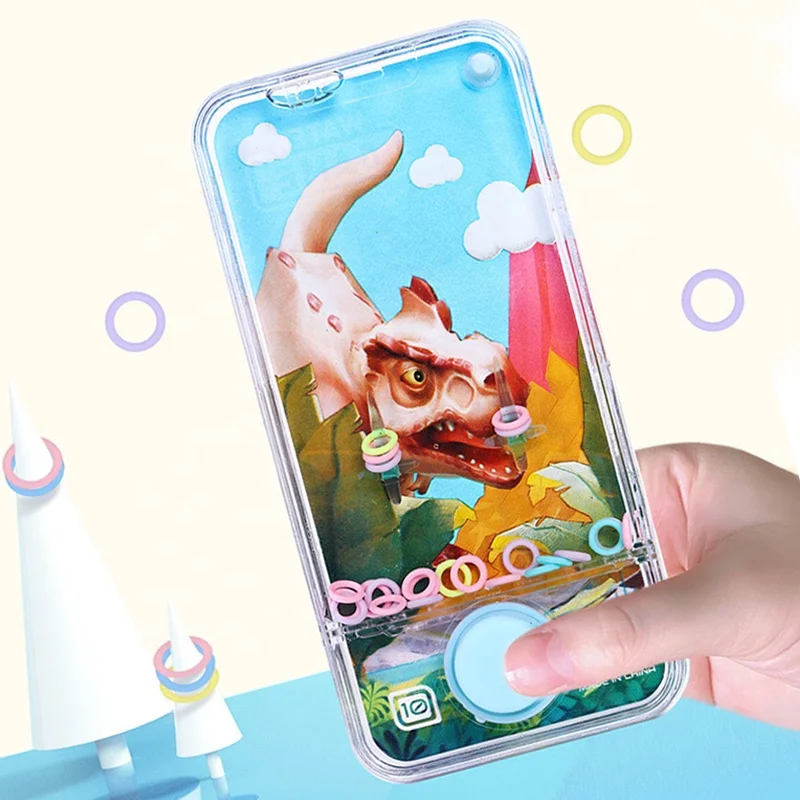 Хорошая цена игрушка для мобильного телефона в виде кольца с водой детей динозавры единороги морской мир развивающая портативная