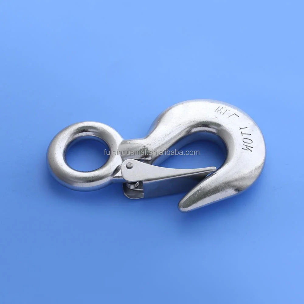 FULE High Quality Claw Forklift Forging Eye Hoist 3 Ton Custom Lift Chain S Type Heavy Duty Crane Lifting Hook with Latch