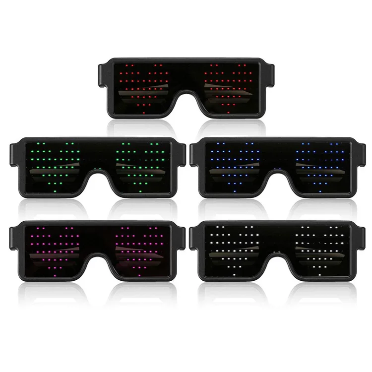 Fancy LED Light up Glasses 8 Dynamic Patterns Glowing Luminous Glasses