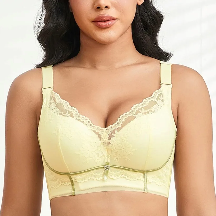 Push Up Bra Plus Size Lace Bras for Women Underwire Brassiere C D E Cup