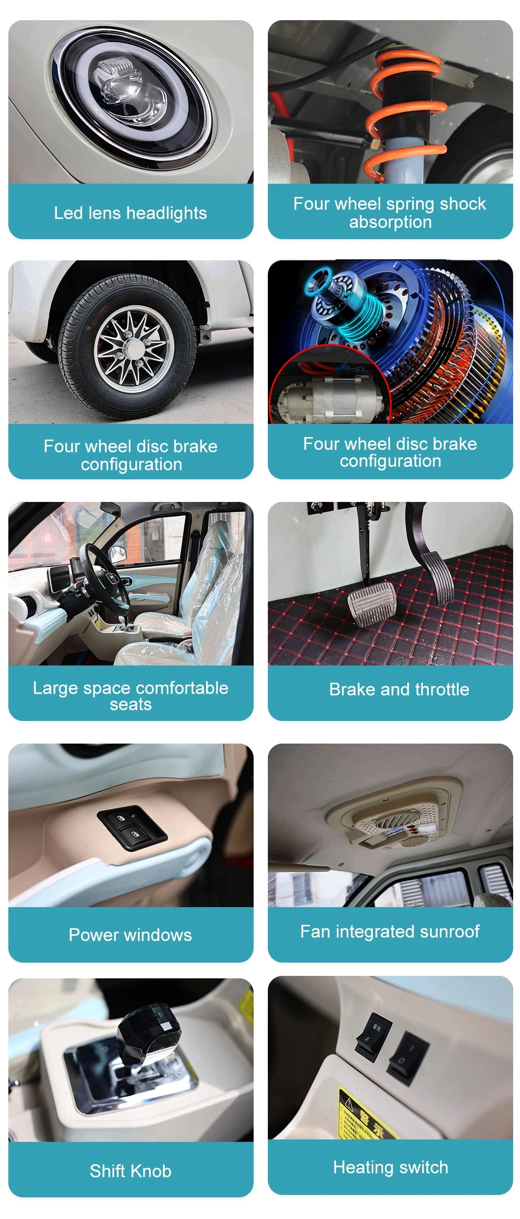 2024 NEW 4 Wheel  Electric Car Best Price1000w Adults Small Household Good Look Mini Four Seats Electric New